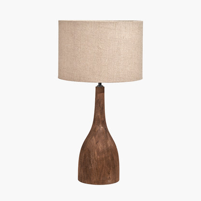 Corella Chocolate Brown Mango Wood Curved Table Lamp Base