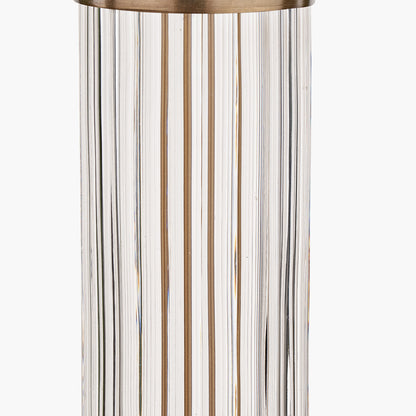 Ciara Clear Glass and Antique Brass Metal Table Lamp Base