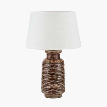 Theano Dot Design Brown Glaze Tall Table Lamp Base