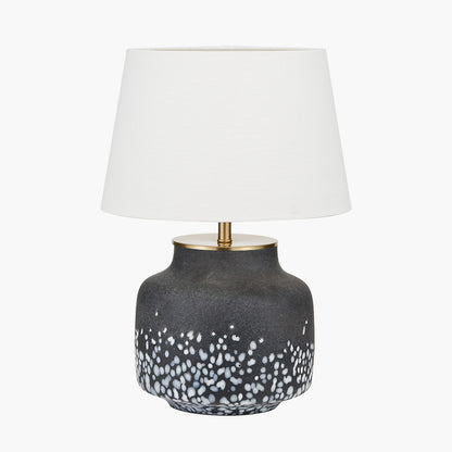 Etna Black and White Glass Table Lamp Base