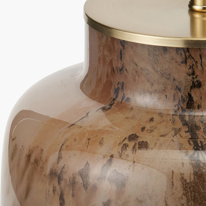 Cerdanya Brown and Beige Glass Table Lamp Base