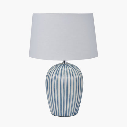 Cannes Blue & White Stripe Ceramic Table Lamp | Decorative Table Lamp UK