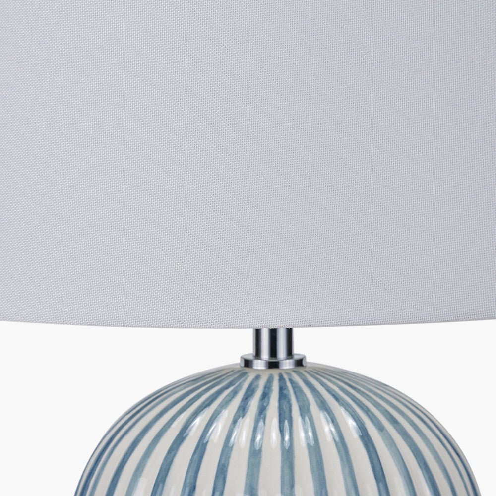 Cannes Blue & White Stripe Ceramic Table Lamp | Decorative Table Lamp UK