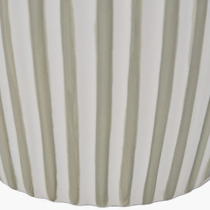 Cannes Sage & White Stripe Ceramic Table Lamp | Decorative Table Lamp