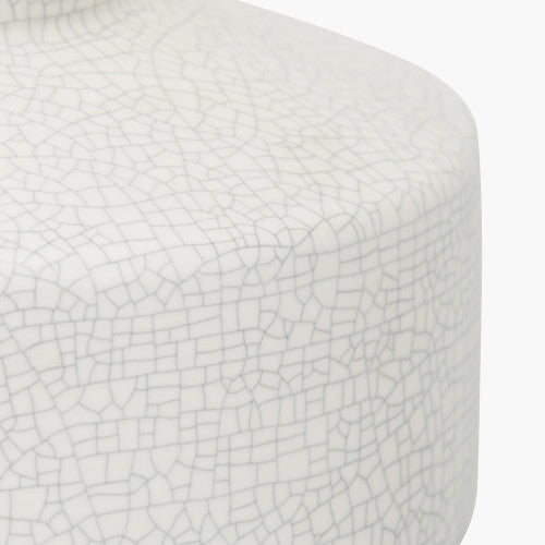 Elure White Crackle Effect Table Lamp | Modern Ceramic Lamp with White Shade
