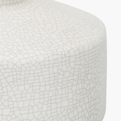 Elure White Crackle Effect Table Lamp | Modern Ceramic Lamp with White Shade