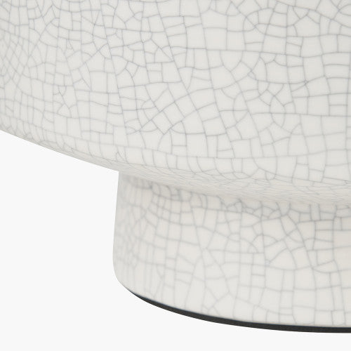 Elure White Crackle Effect Table Lamp | Modern Ceramic Lamp with White Shade