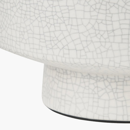 Elure White Crackle Effect Table Lamp | Modern Ceramic Lamp with White Shade