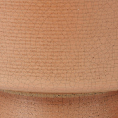 Elure Cinnamon Crackle Effect Table Lamp | Warm Ceramic Lamp with Cinnamon Shade