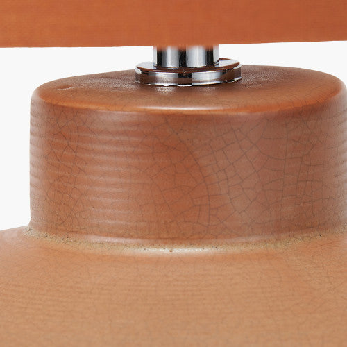 Elure Cinnamon Crackle Effect Table Lamp | Warm Ceramic Lamp with Cinnamon Shade