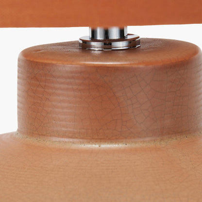 Elure Cinnamon Crackle Effect Table Lamp | Warm Ceramic Lamp with Cinnamon Shade