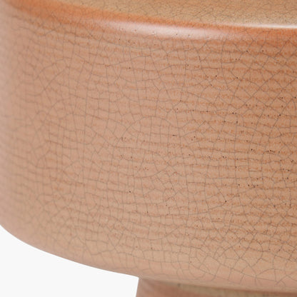 Elure Cinnamon Crackle Effect Table Lamp | Warm Ceramic Lamp with Cinnamon Shade