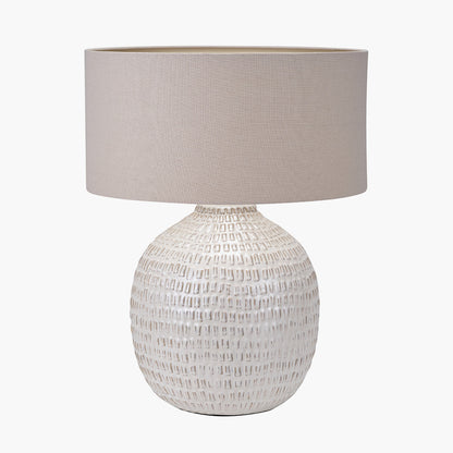 Signe Warm White Textured Ceramic Table Lamp | Statement Table Lamp