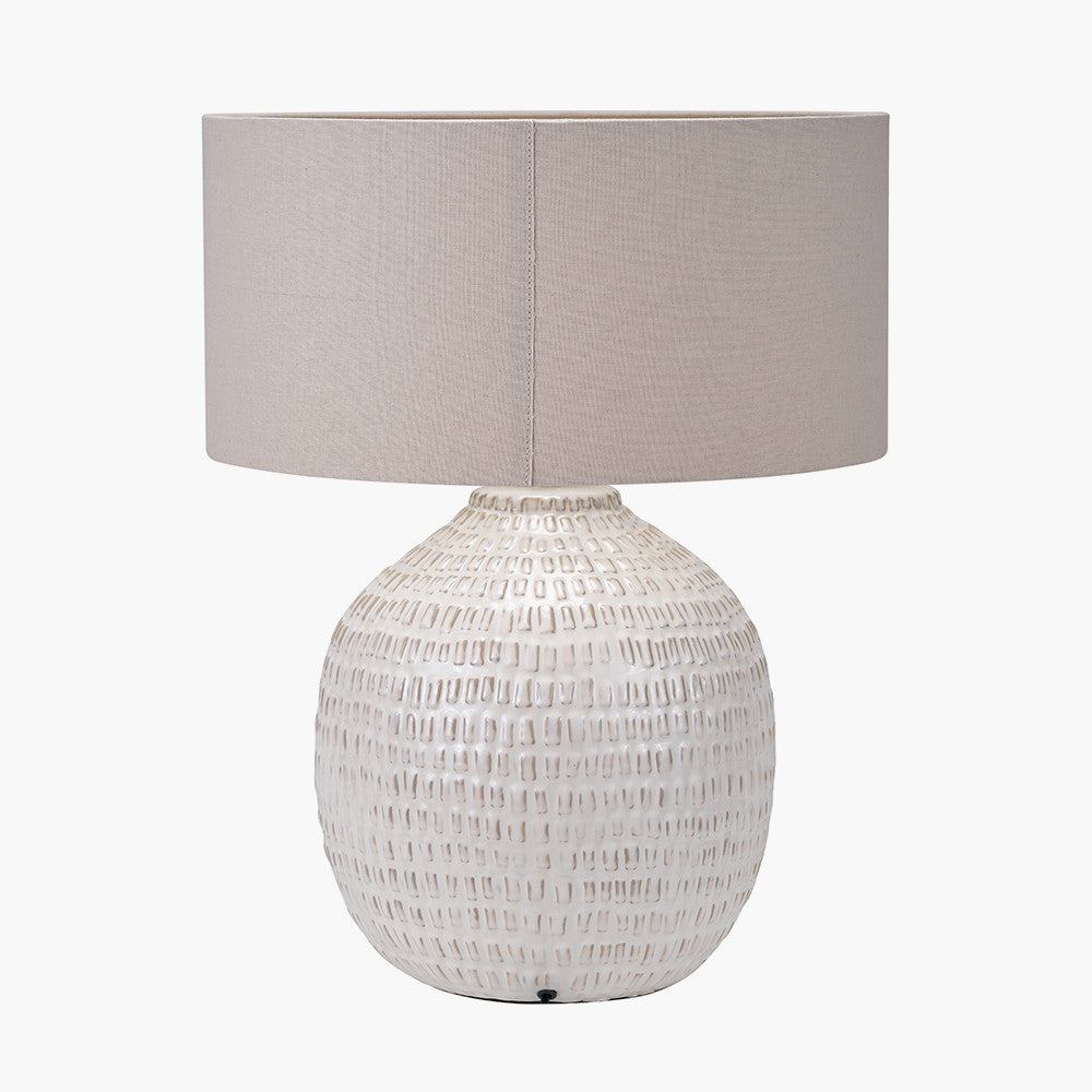 Signe Warm White Textured Ceramic Table Lamp | Statement Table Lamp