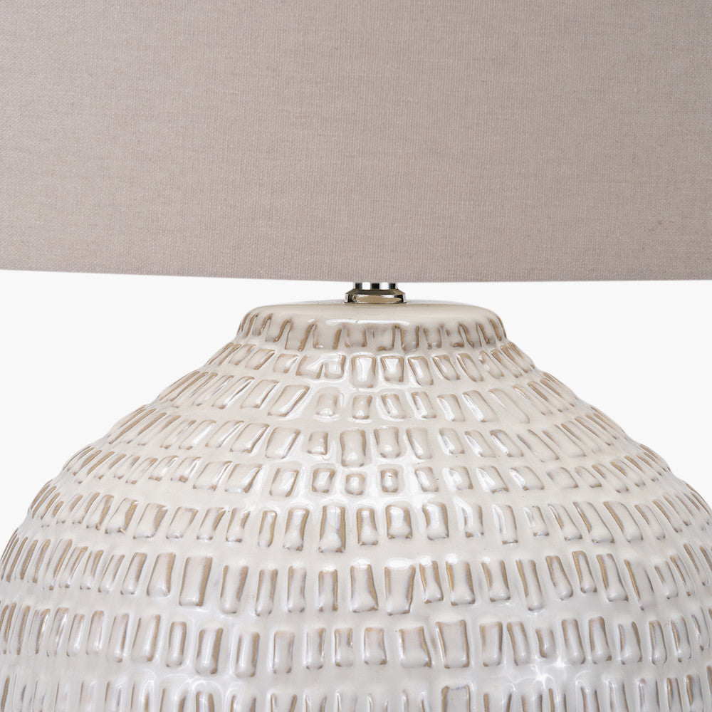 Signe Warm White Textured Ceramic Table Lamp | Statement Table Lamp