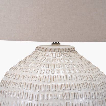 Signe Warm White Textured Ceramic Table Lamp | Statement Table Lamp