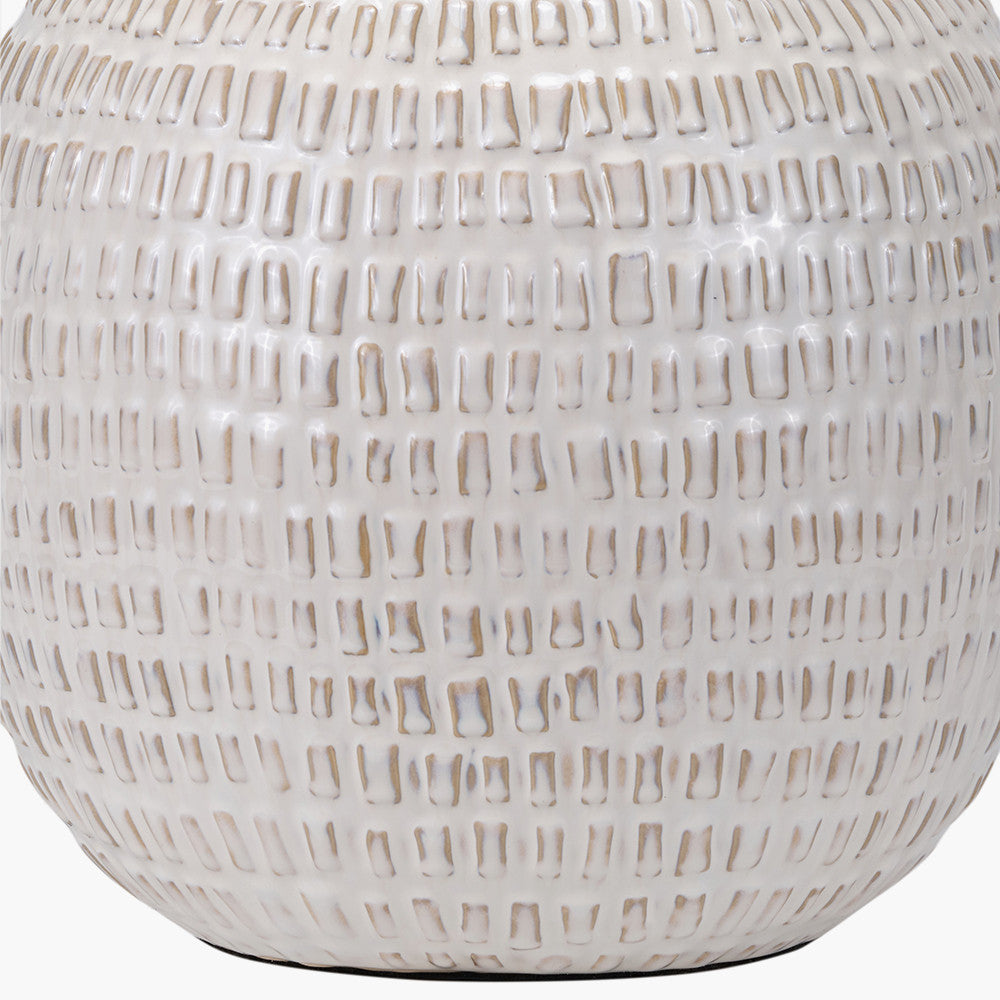 Signe Warm White Textured Ceramic Table Lamp | Statement Table Lamp