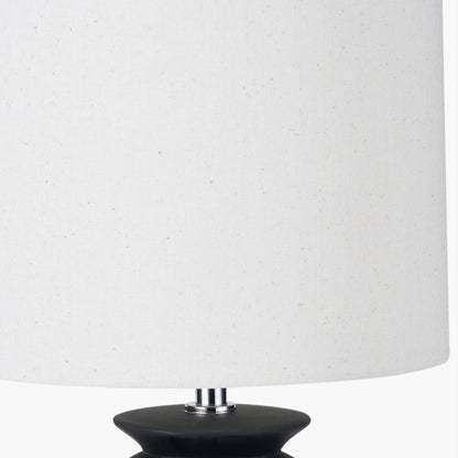 Sloane Black Contemporary Ceramic Table Lamp with White Cotton Shade