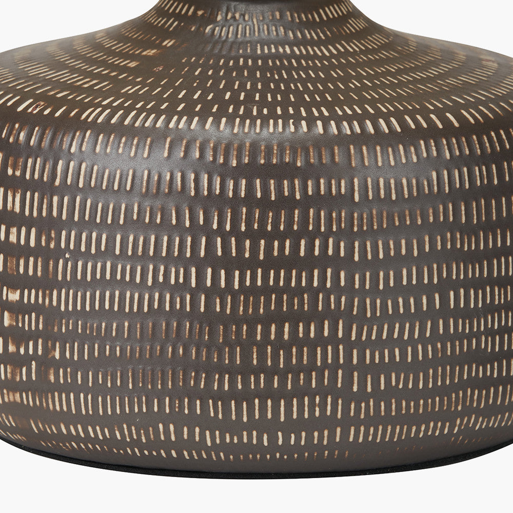 Kai Earth Coloured Textured Ceramic Table Lamp | Neutral Table Lamp