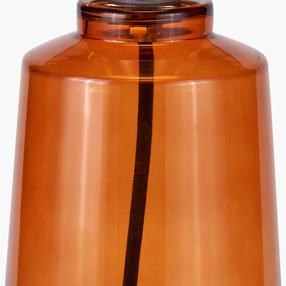 Zandra Orange Ribbed Glass Table Lamp | Retro Table Lamp