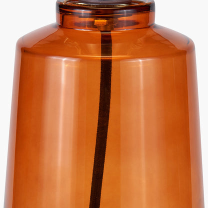 Zandra Orange Ribbed Glass Table Lamp | Retro Table Lamp
