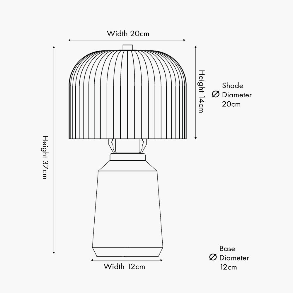 Zandra Orange Ribbed Glass Table Lamp | Retro Table Lamp