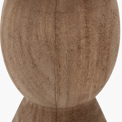 Ayra Natural Turned Wood Table Lamp with Henry 40cm Tobacco Handloom Shade