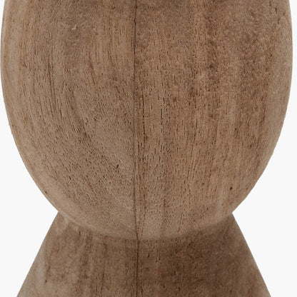 Ayra Turned Wood Table Lamp with 40cm Cinnamon Stripe Lampshade