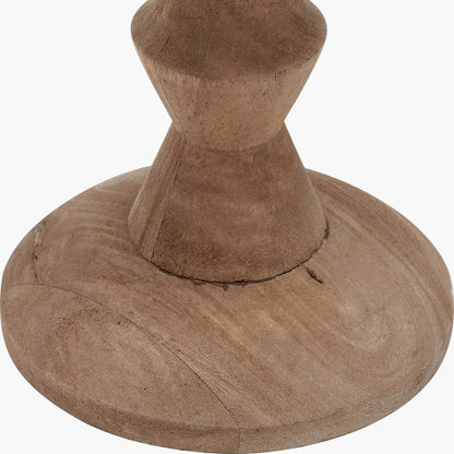 Ayra Turned Wood Table Lamp with 40cm Cinnamon Stripe Lampshade