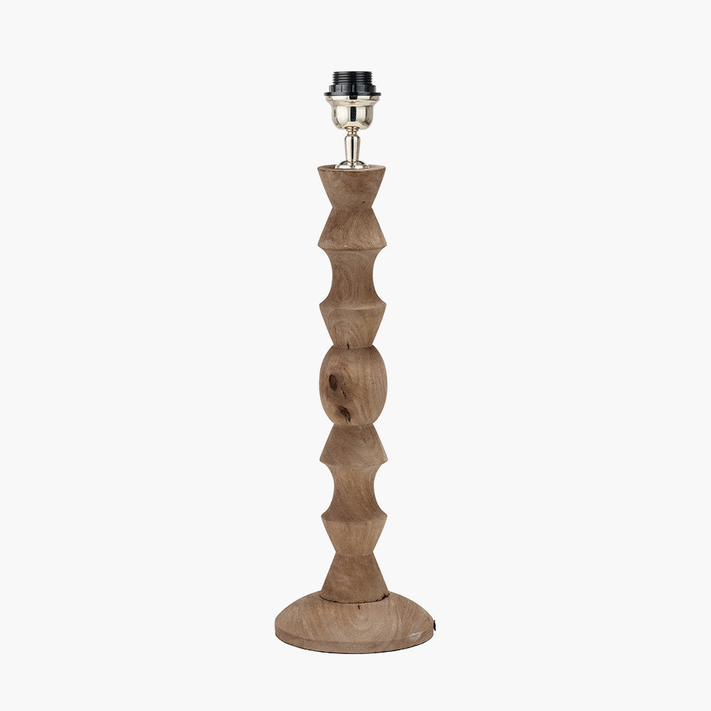 Wooden lamp base on a white background