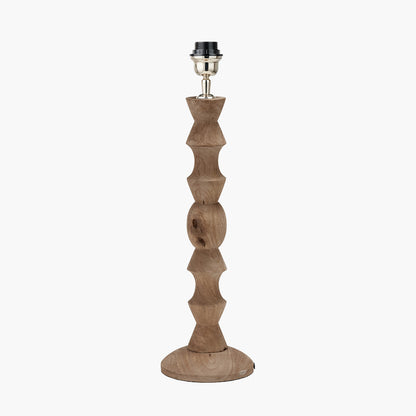 Wooden lamp base on a white background