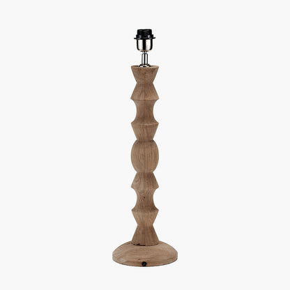 Ayra Natural Modernist Large Turned Wood Table Lamp Base