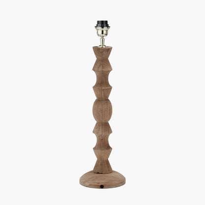 Ayra Natural Modernist Large Turned Wood Table Lamp Base