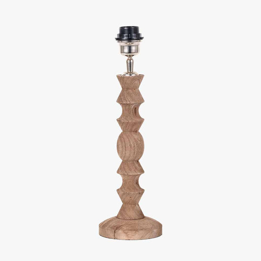 Ayra Natural Modernist Turned Wood Table Lamp Base