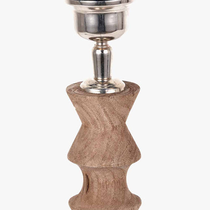 Ayra Natural Modernist Turned Wood Table Lamp Base