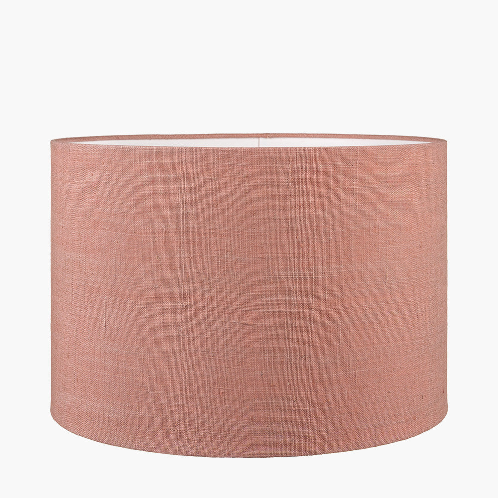 Esha Natural Wood Table Lamp with Apricot Linen Shade | Table Lamp