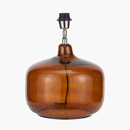 Corby Amber Glass Table Lamp with Ivory Shade | Table Lamp