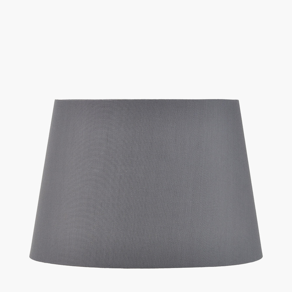 Auden Silver Table Lamp with Steel Grey Shade | Modern Table Lamp