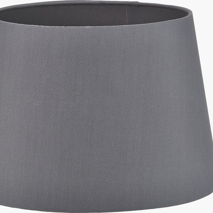 Auden Silver Table Lamp with Steel Grey Shade | Modern Table Lamp