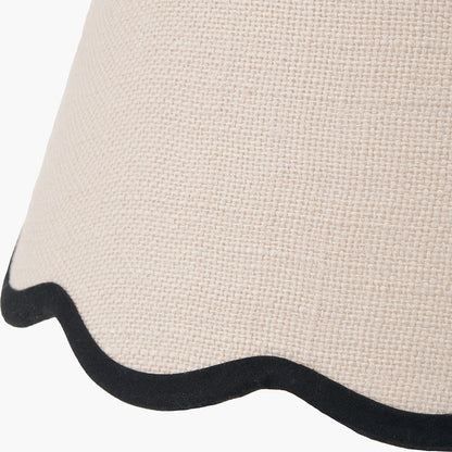 Auden Silver Table Lamp with Cream Jute Scalloped Shade | Statement Table Lamp