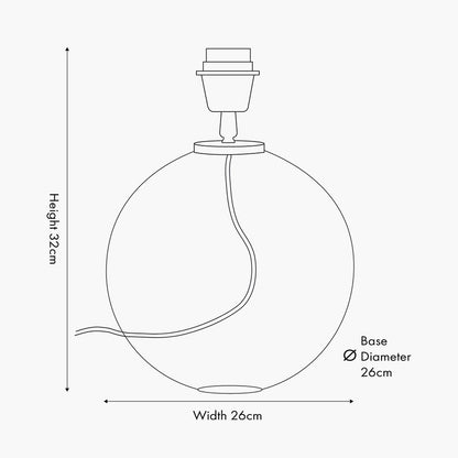 Camille Smoke Grey Circle Design Handcut Glass Table Lamp Base – Modern Textured Glass Lighting