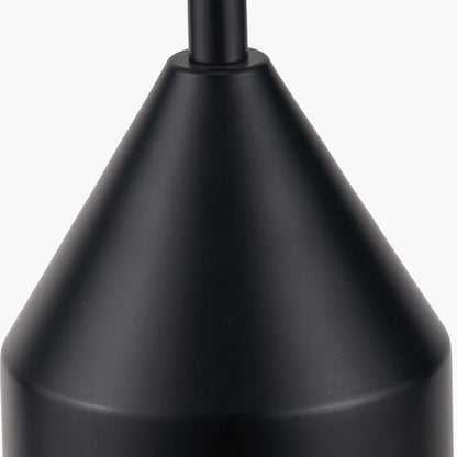 Oscar Black Metal and Natural Linen Structured Table Lamp