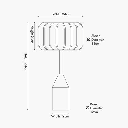 Oscar Black Metal and Natural Linen Structured Table Lamp