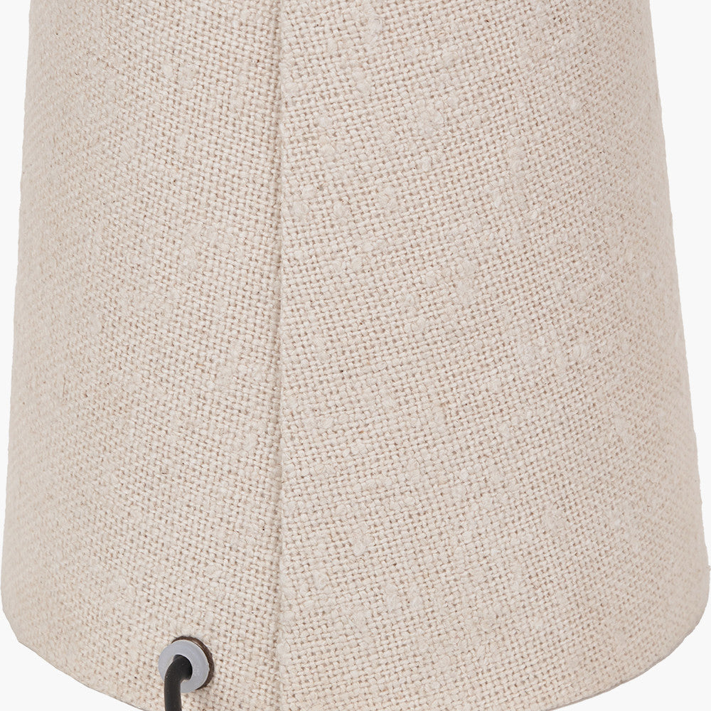 Mirissa White Handloom Fabric Table Lamp | Neutral Table Lamp UK