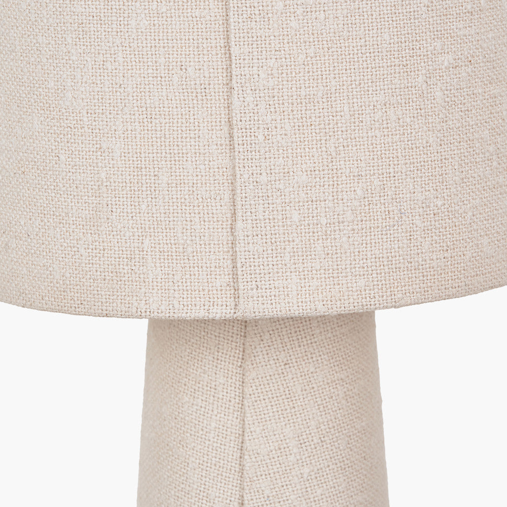 Mirissa White Handloom Fabric Table Lamp | Neutral Table Lamp UK