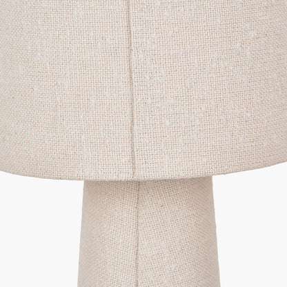Mirissa White Handloom Fabric Table Lamp | Neutral Table Lamp UK