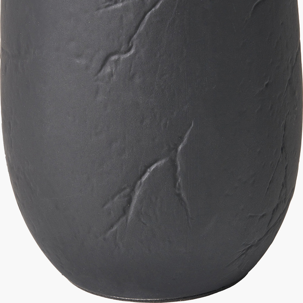 Erika Black Vintage Textured Ceramic Table Lamp | Scandi Table Lamp