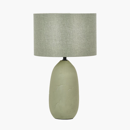 Erika Sage Vintage Textured Ceramic Table Lamp | Scandi Table Lamp