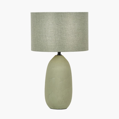 Erika Sage Vintage Textured Ceramic Table Lamp | Scandi Table Lamp