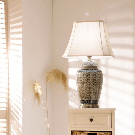 Chika Blue & White Ginger Jar Table Lamp | Ceramic Table Lamp UK